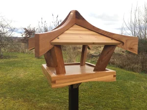 Oak Pagoda Bird Table Top Elm Pagoda Bird Table Top With Planter