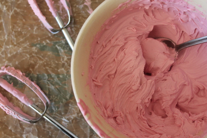 Whipped heavy cream with maple syrup.