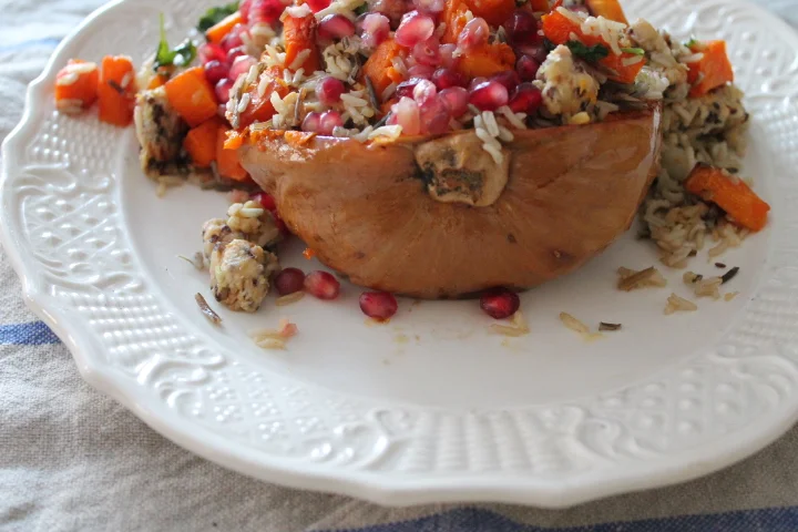 Stuffed Butternut Squash with Tempeh