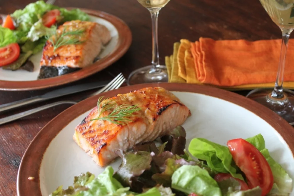 Broiled Salmon with Maple Ginger Glaze!