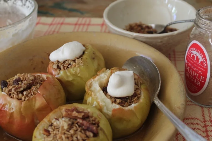 Wholesome Maple Pecan Granola Stuffed Apples