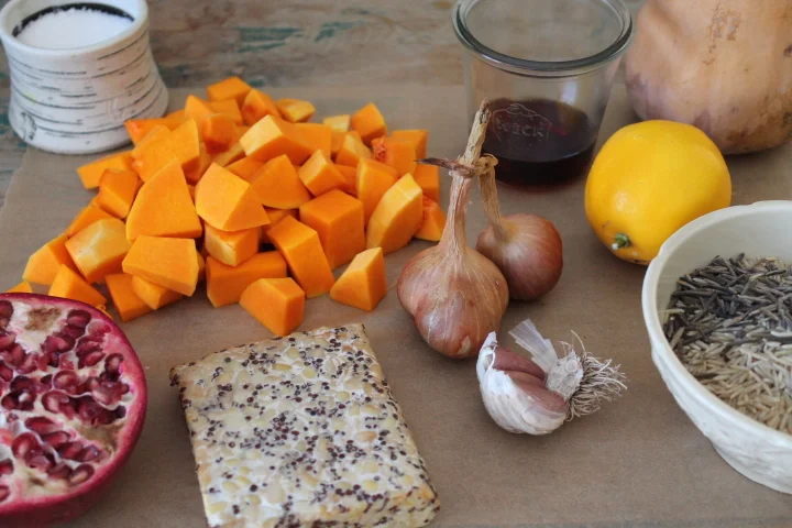 Stuffed Butternut Squash with Tempeh