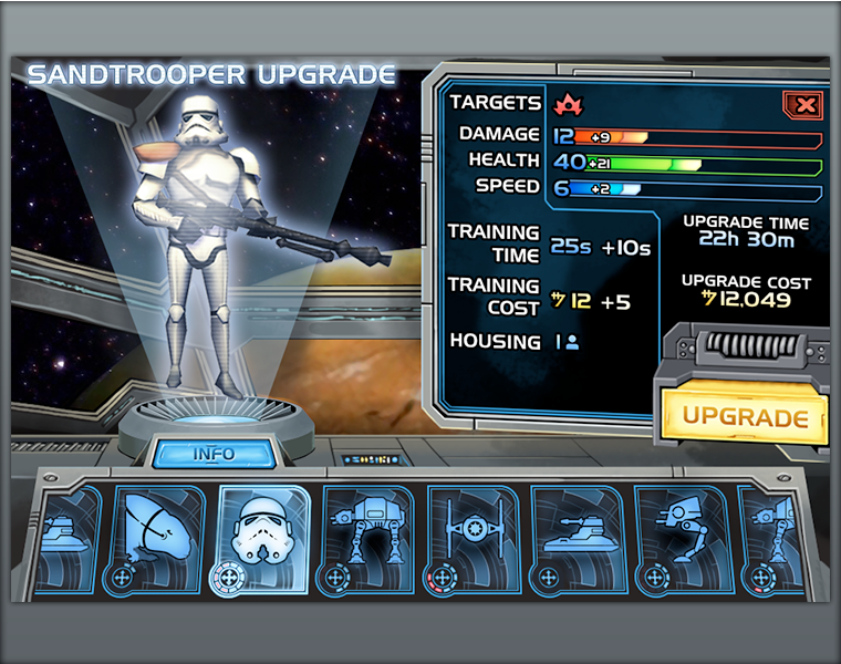 Another Star Wars UI, with similar intent to the previous - I wanted it to feel tactile, and for the panels to be elements that could move in and out of the screen as needed. This one was intended to appear as if you were making decisions from the c