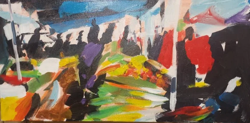 Avondale Market, acrylic sketch