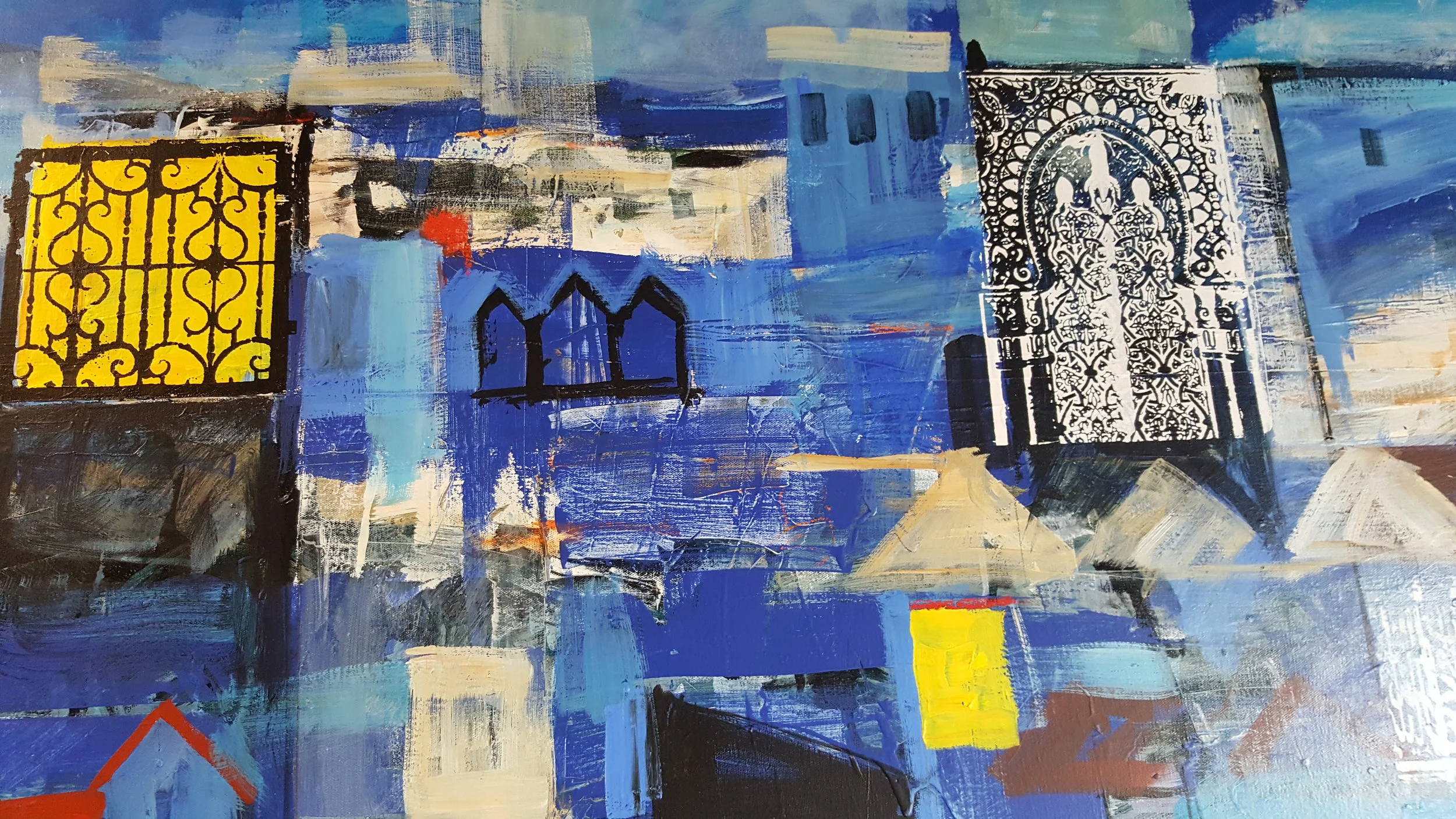 MOROCCAN CITYSCAPE MIXED MEDIA