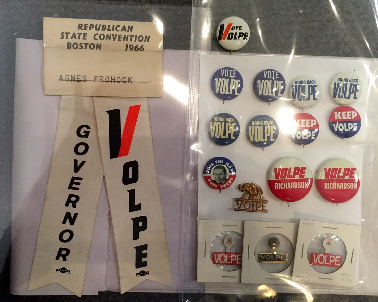 Wakefield native son John Volpe served two terms as governor and went on to become Secretary of Transportation and ambassador to Italy. We have re-stocked our supply of Volpe memorabilia!