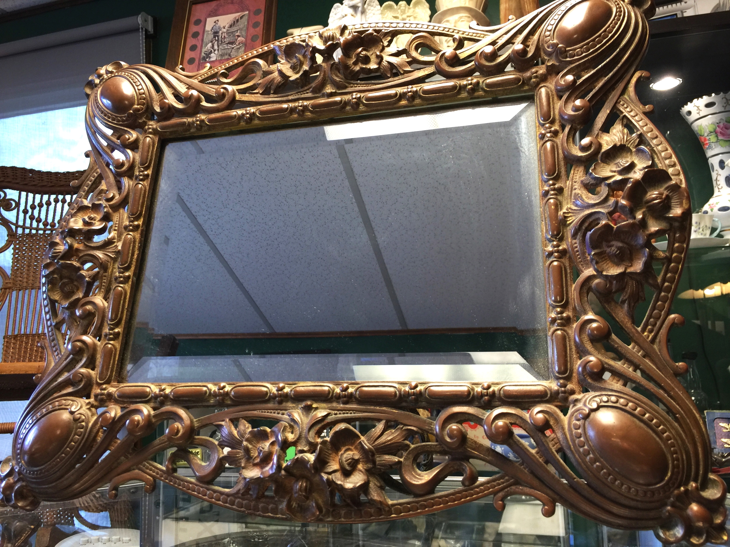 Fabulous Art Nouveau Tabletop Mirror