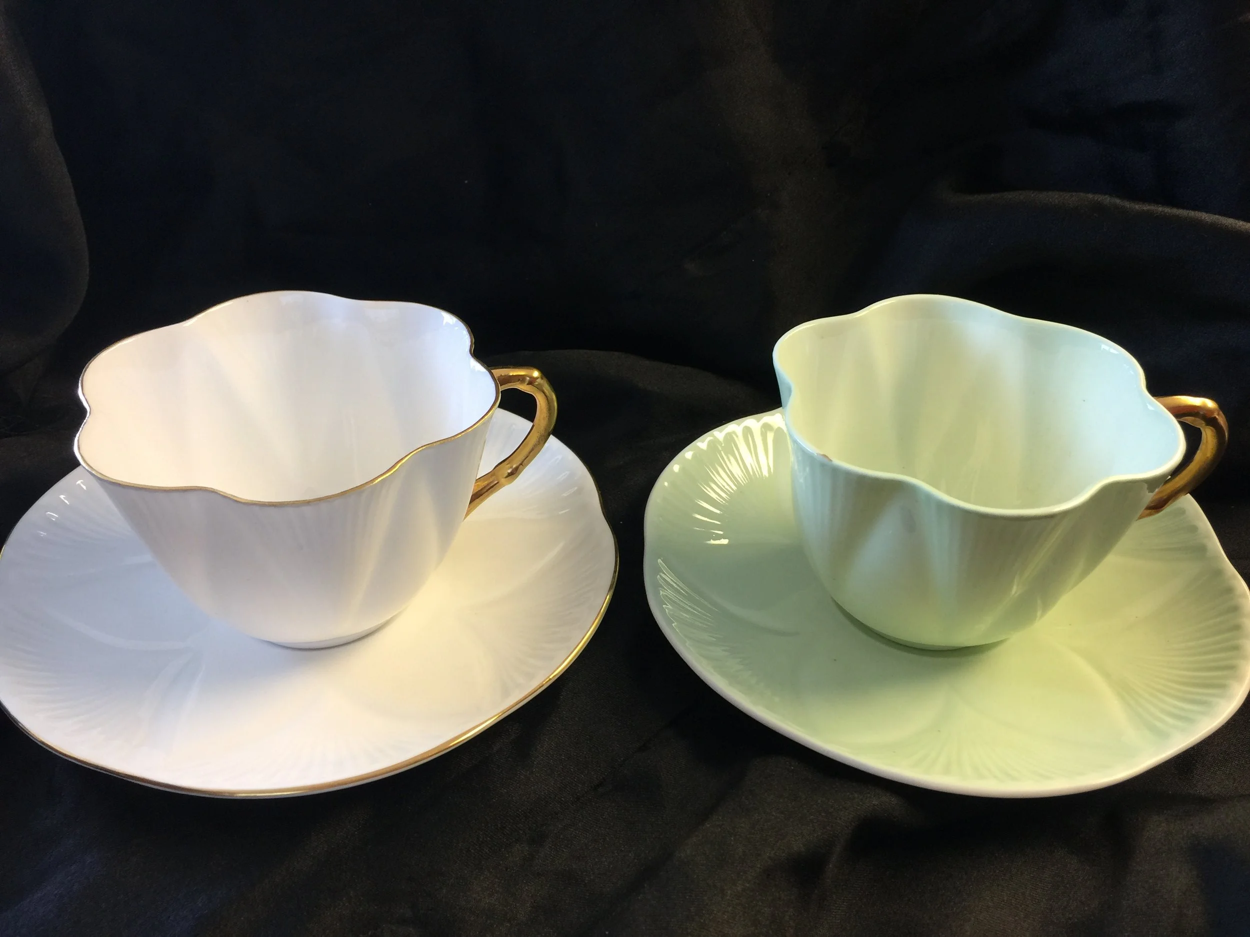 Shelley teacup and saucer sets.