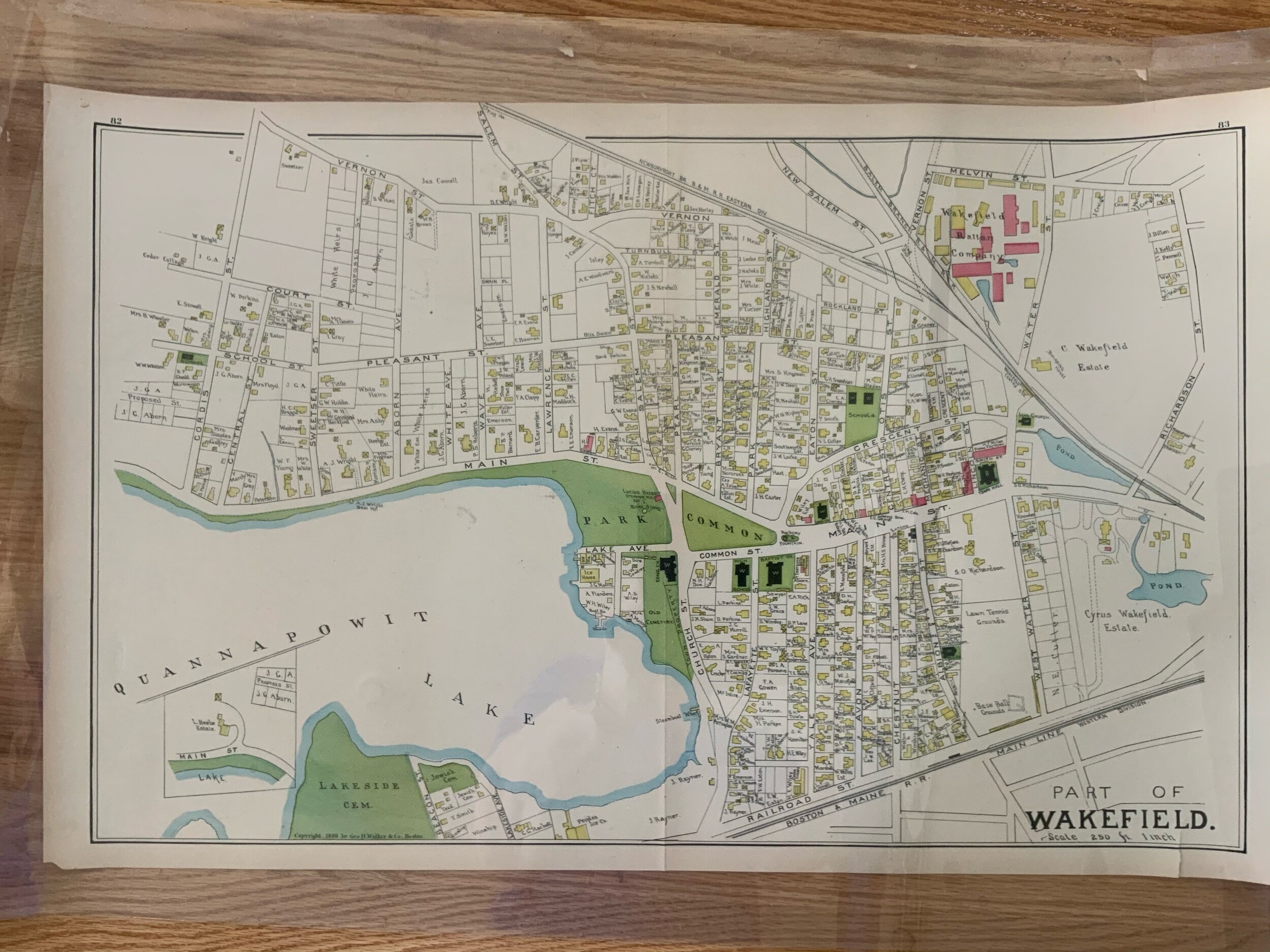 Wakefield Center and Greenwood Historic Map