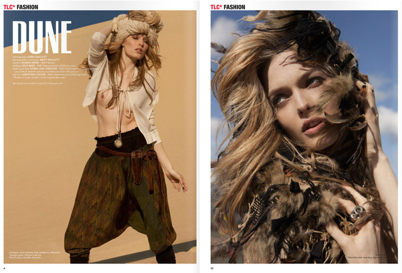 Vancouver-based Makeup and Hairstylist Sonia Leal-Serafim for TLC Magazine "Dune" Editorial. www.soniamakeupandhair.com