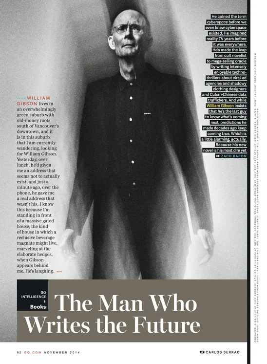 William Gibson for GQ Magazine