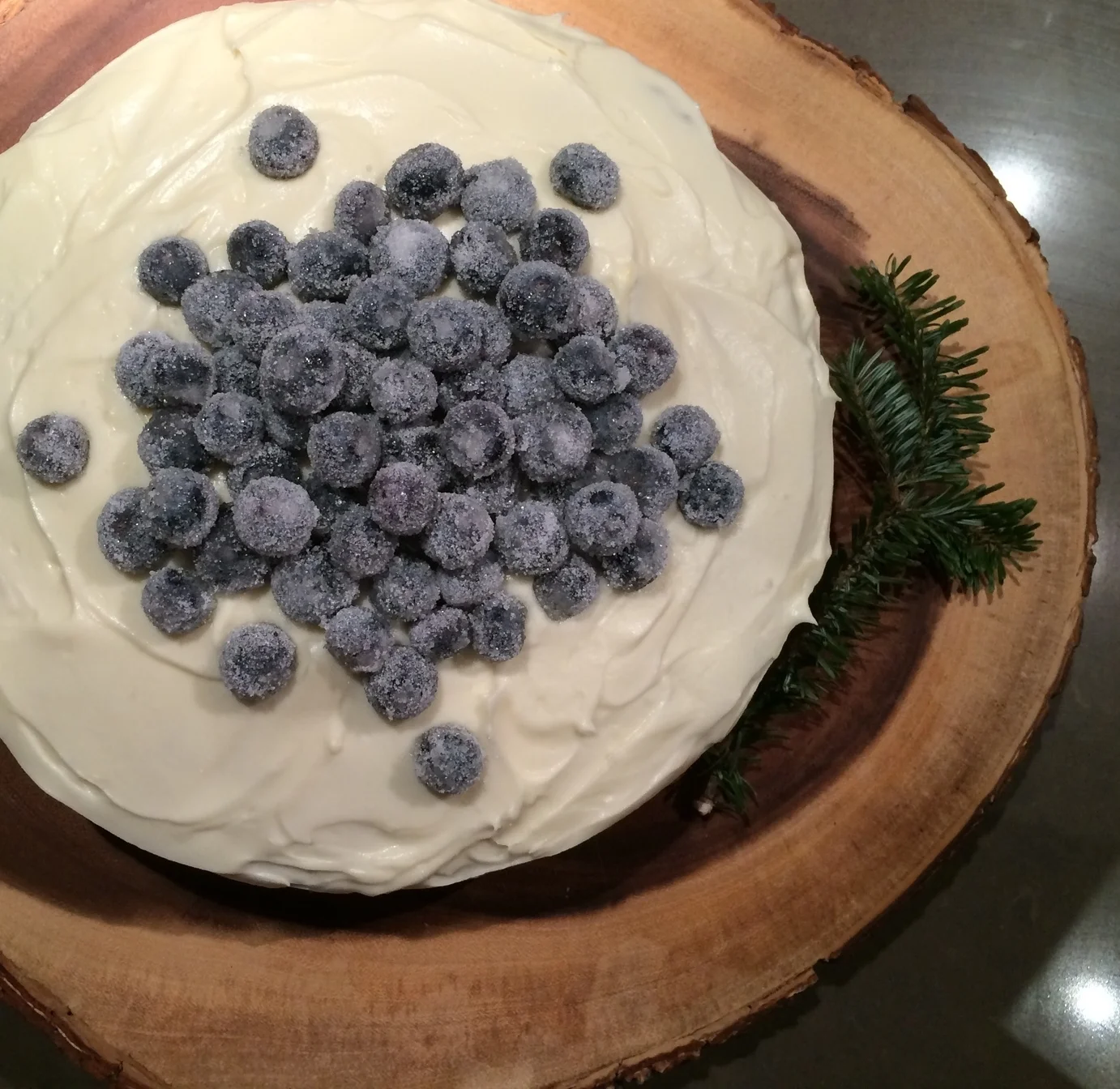 Lemon Blueberry Layer Cake with Sugared Blueberries