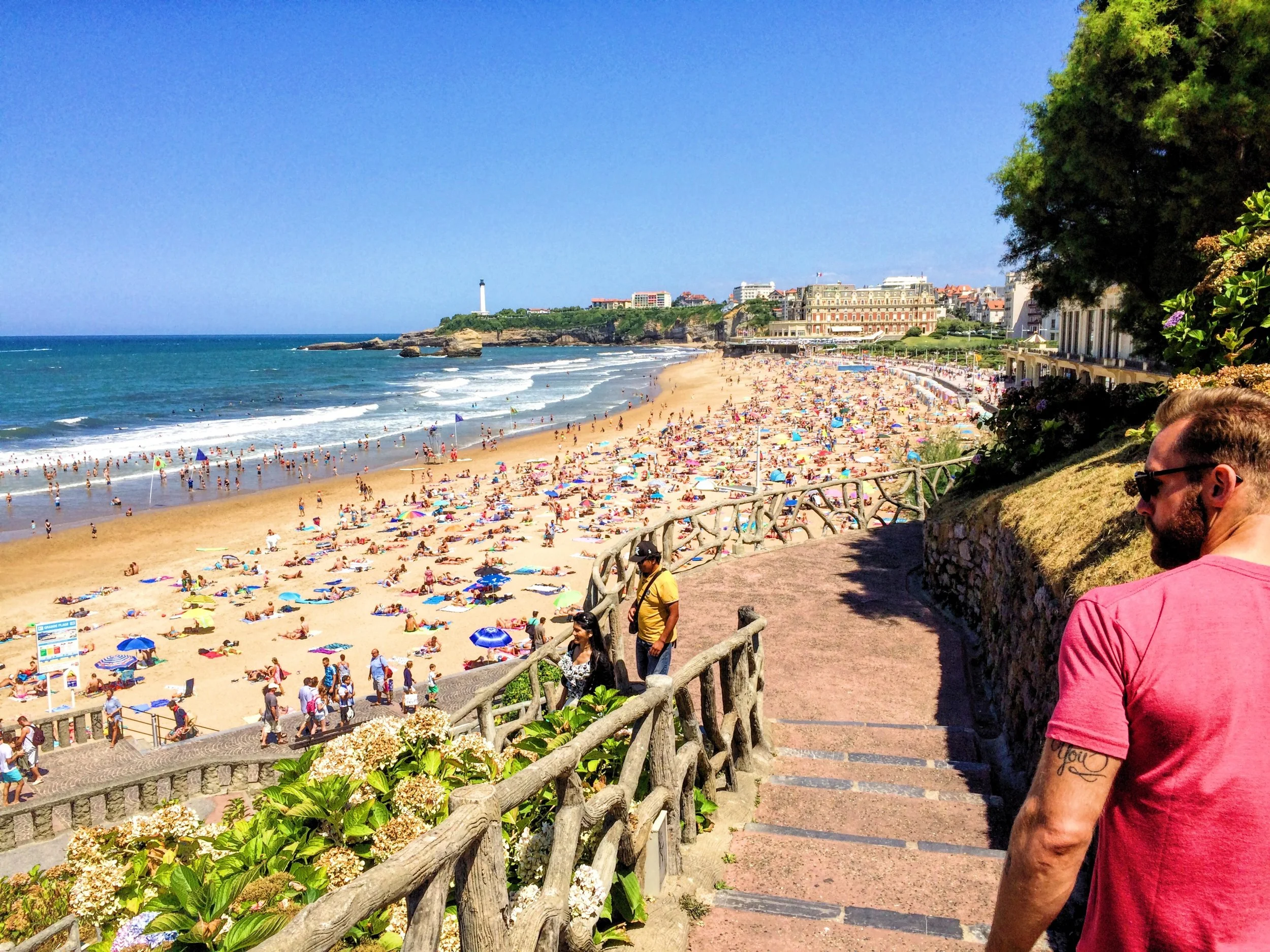 Go for a run along the boardwalk which goes along all of the beaches in Biarritz. 