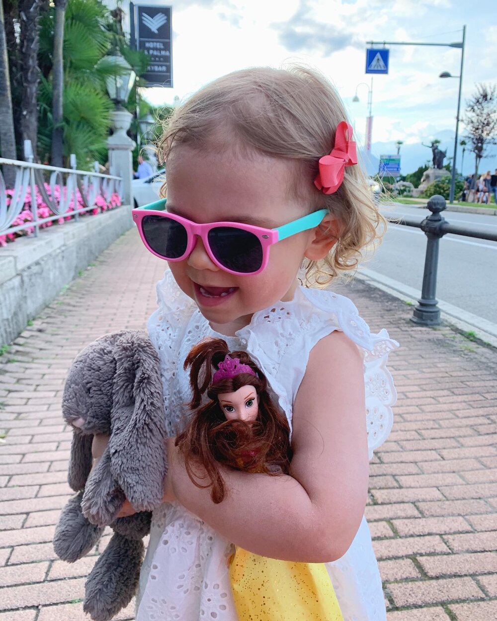 Barbies &amp; bunnies. She is literally the cutest thing in the world.

#lagomaggiore #roadtrip #travelingwithatoddler #expatlife