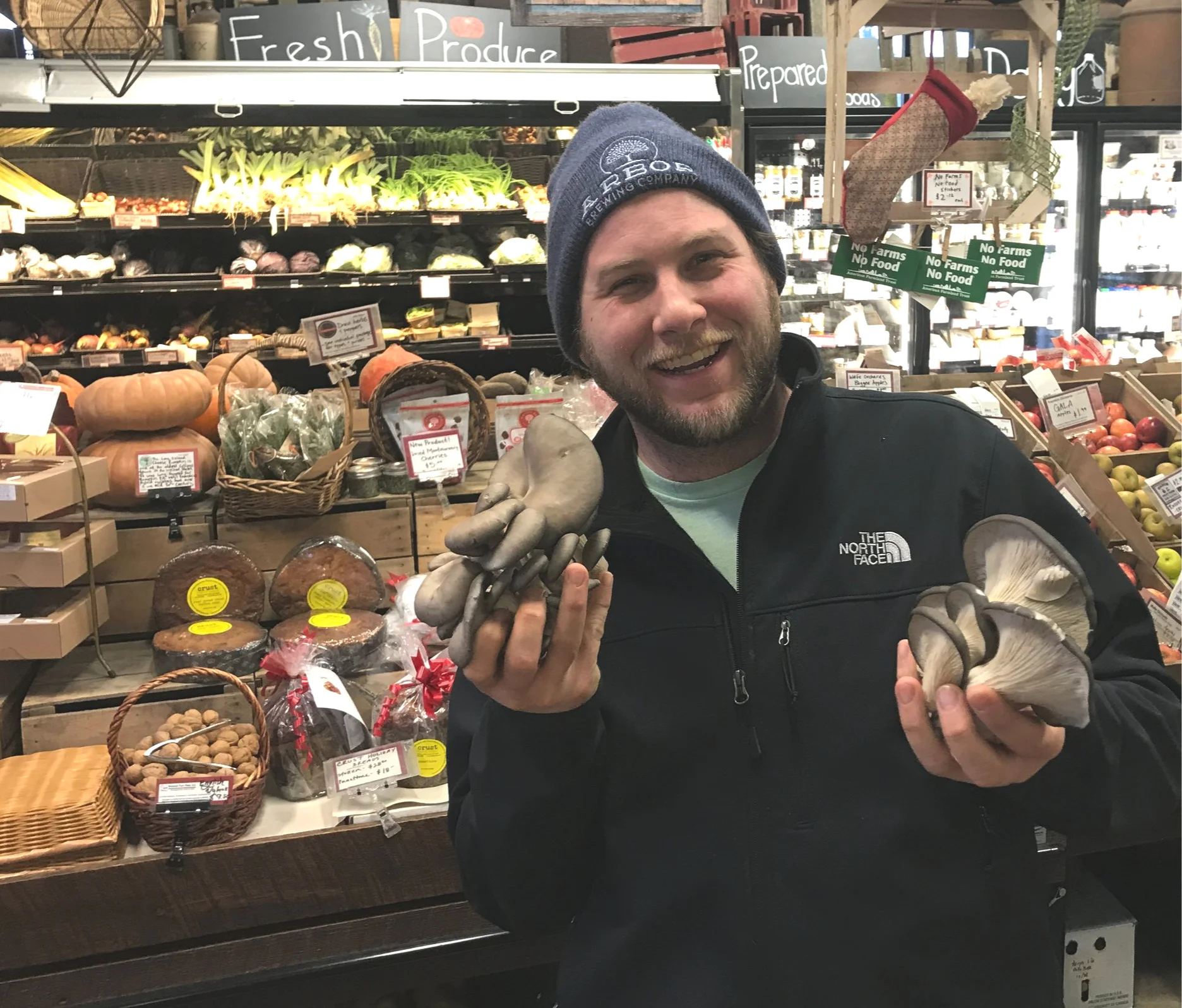Why wouldn't you prefer something grown nearby to something shipped from a thousand miles away - or another country? Here is Brian Mcshane of detroit mushroom company delivering some of his oyster mushrooms!