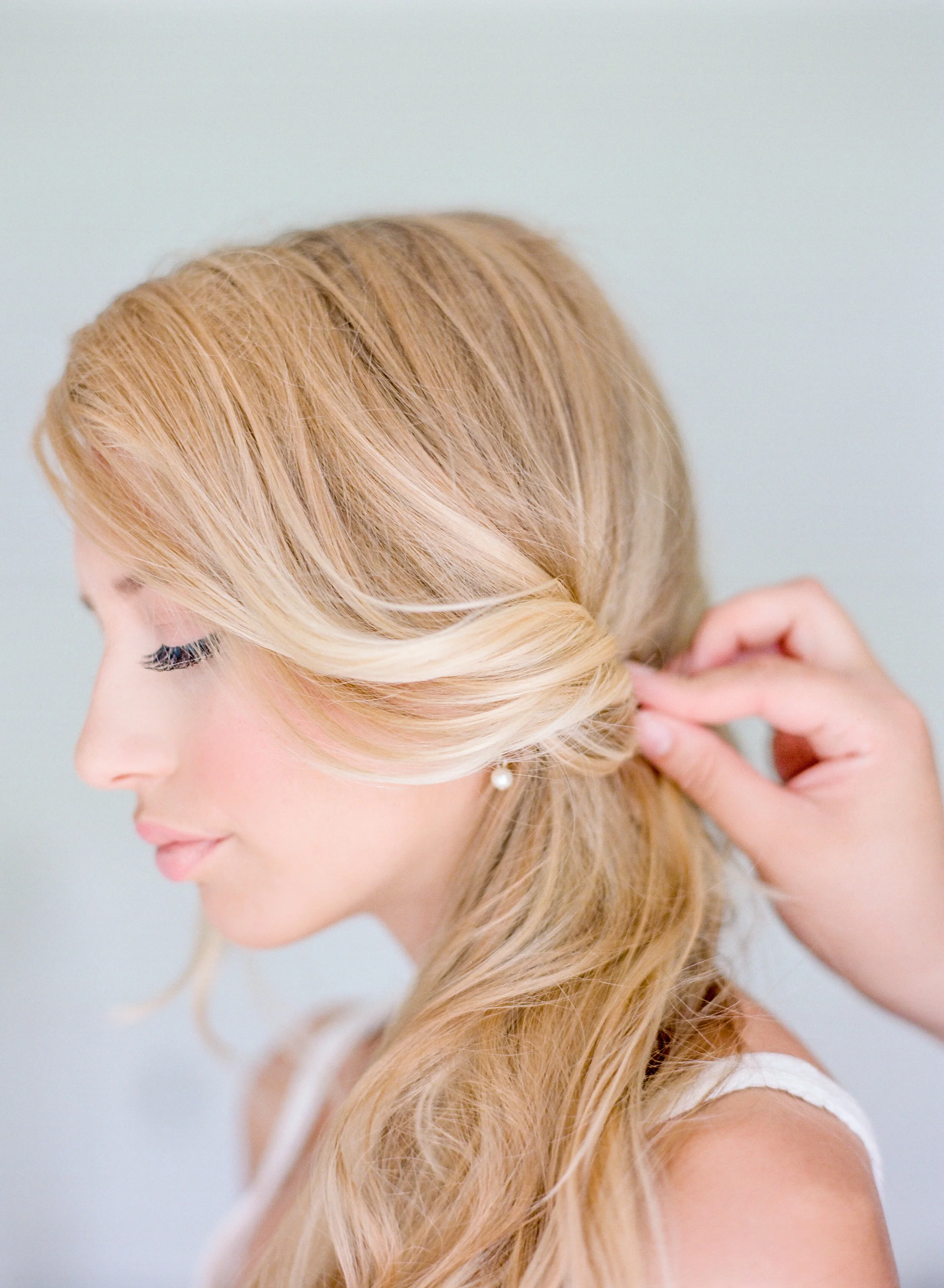 STEP THREE | Pin the bottom twisted pieces of hair loosely