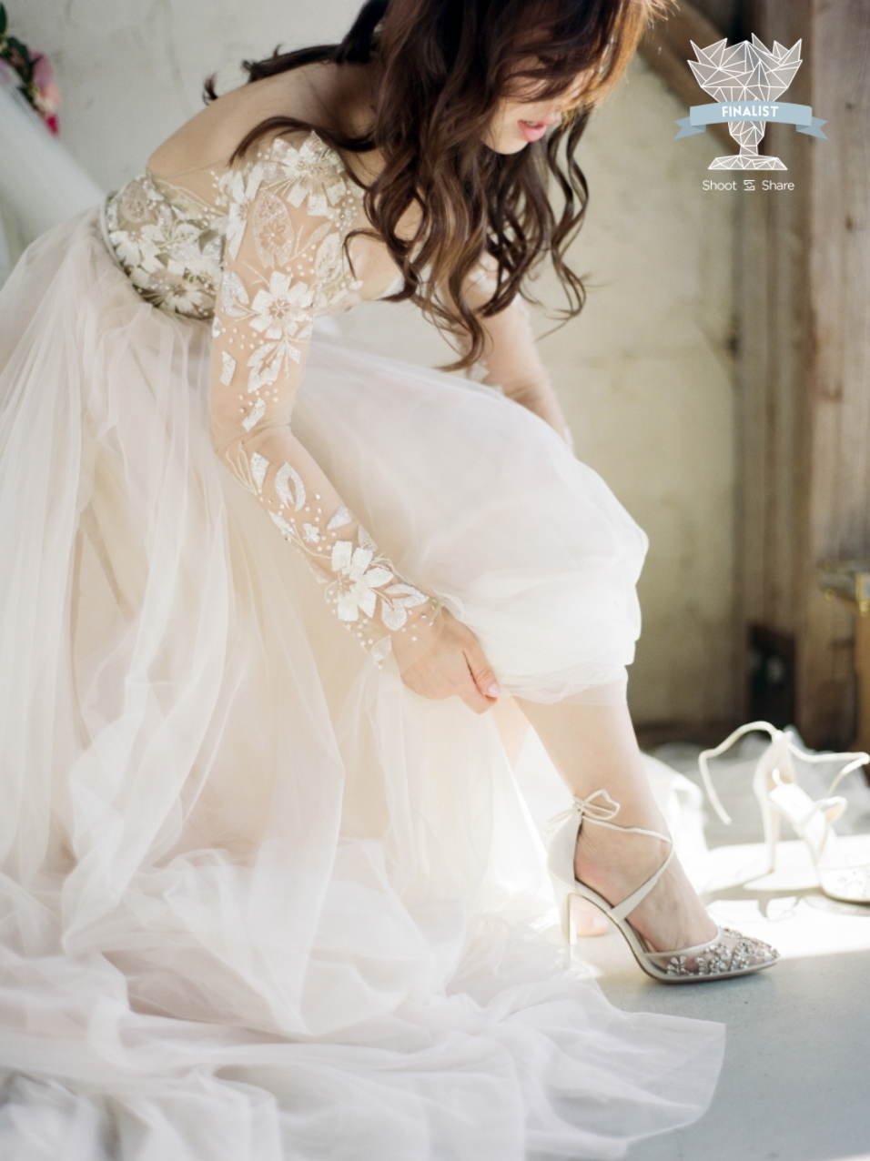 AWARD: FINALIST (Out of 14.2k entries) | Design: Two Be Wed, MUAH: Hey Lovely Makeup, Styling: Dana Fernandez Photography, Gown: Hayley Paige, Shoes, Bella Belle Shoes, Venue: Chandelier Grove