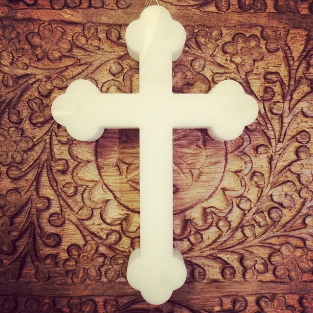 Completely humbled to have received this beautiful marble crucifix from His Grace today.