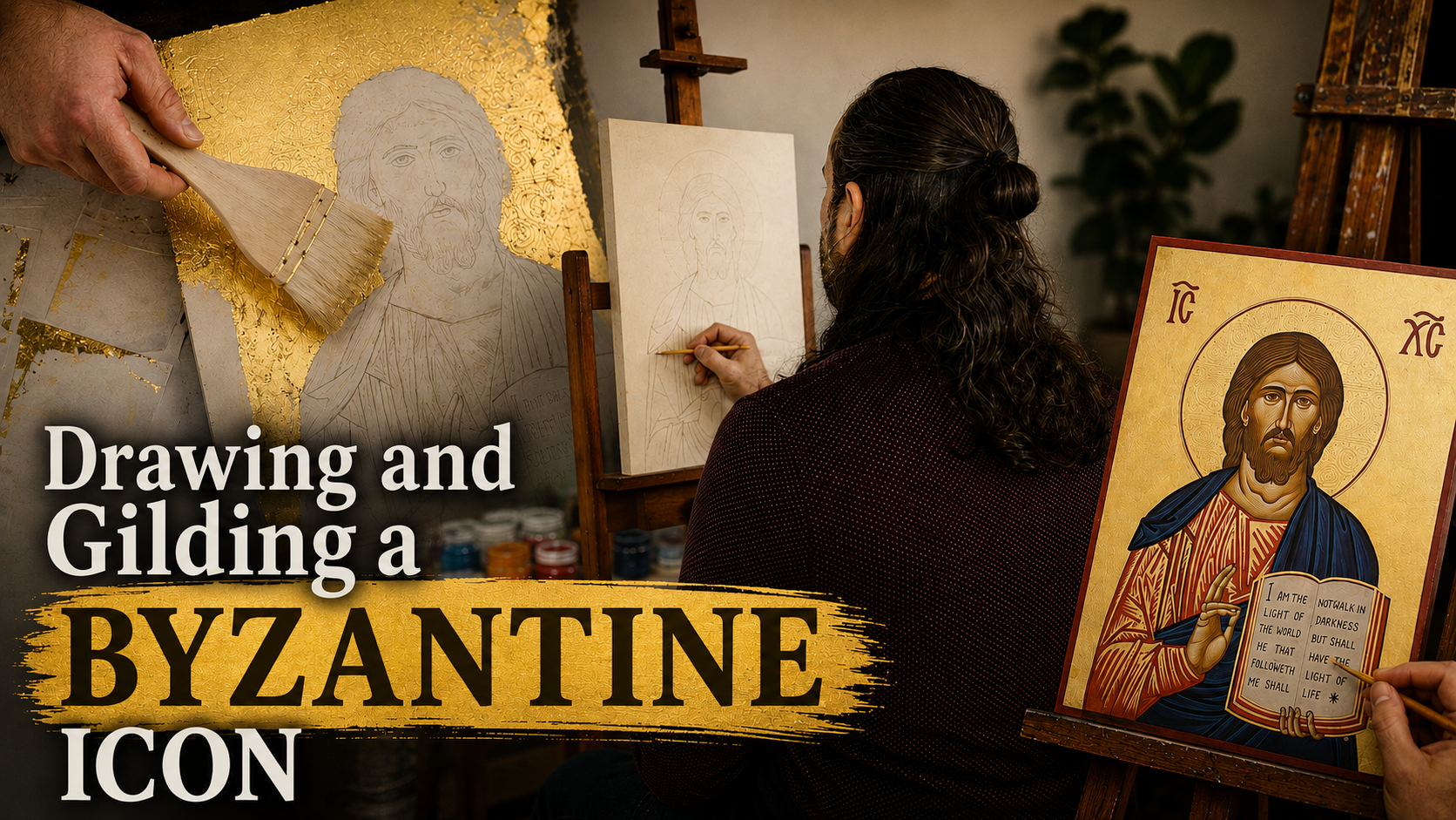 Drawing &amp; Gilding a Byzantine Icon