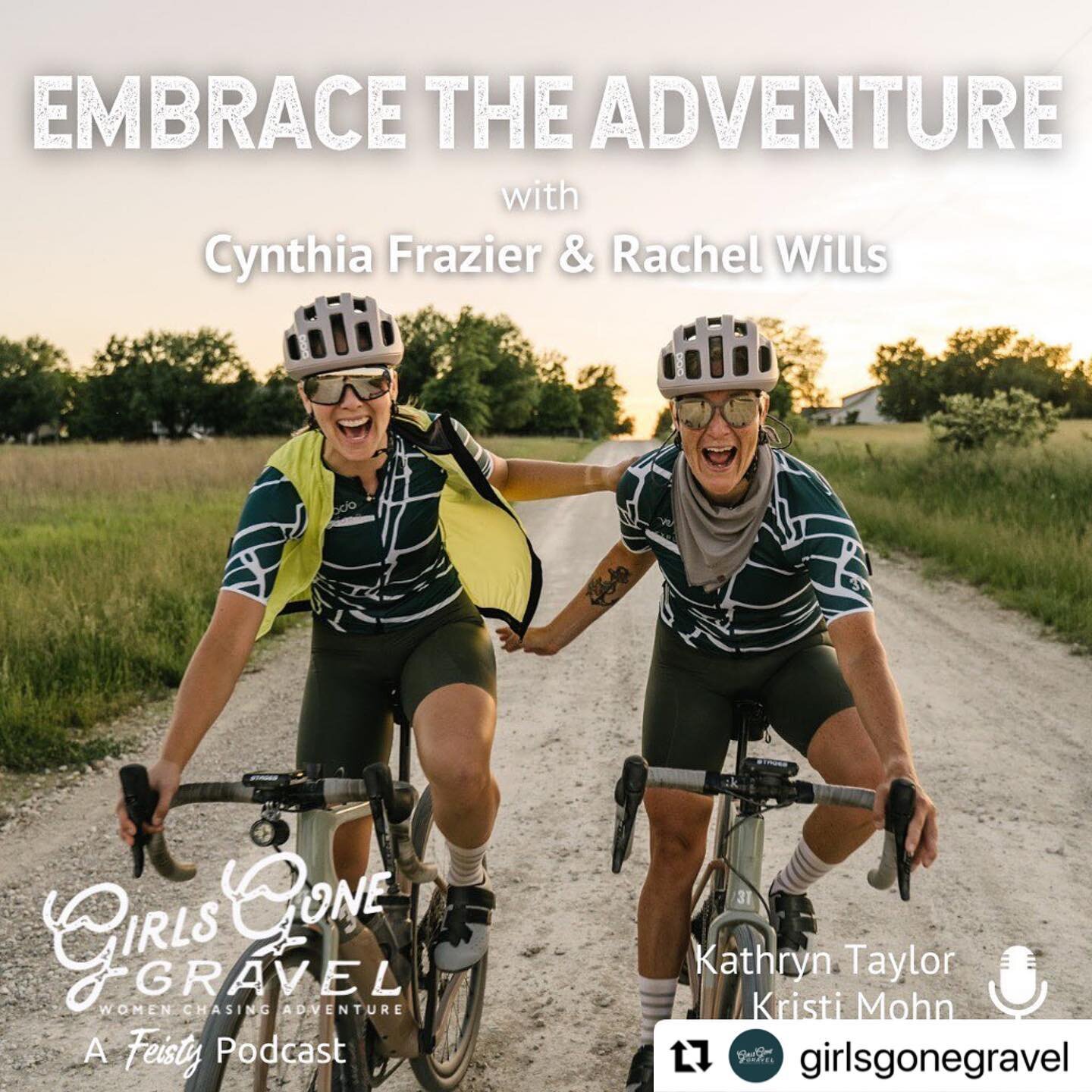 Check us out on the Girls Gone Gravel podcast this week! #Repost @girlsgonegravel 
・・・
🎙This week in the podcast Kristi and Kathryn are catching up with cyclists and BFFs Cynthia Frazier and Rachel Wills. The pair recently raced Unbound XL, and they