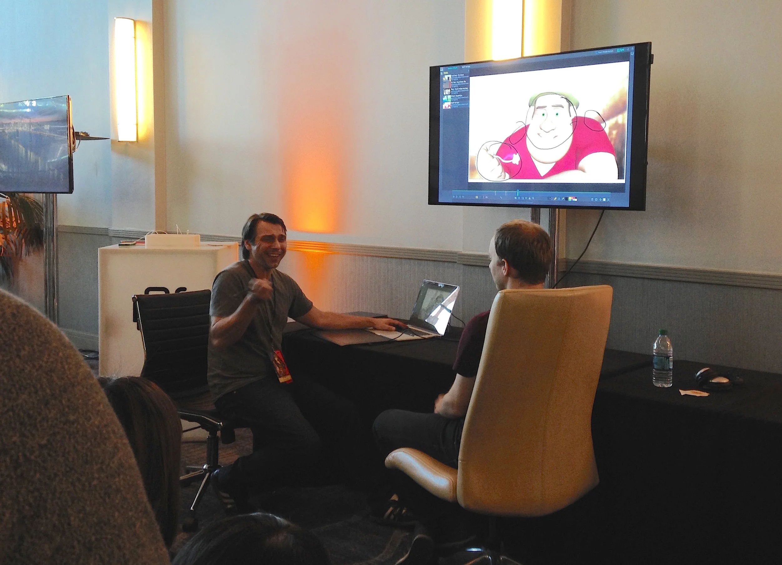 Public critique with Michal Makarewicz at the SyncSketch booth.