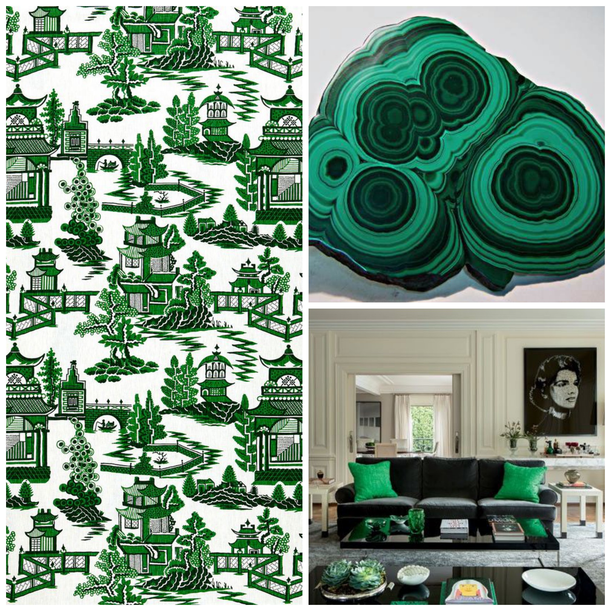 Fabric: Schumacher /Malachite/Room Courtesy Casa Vogue