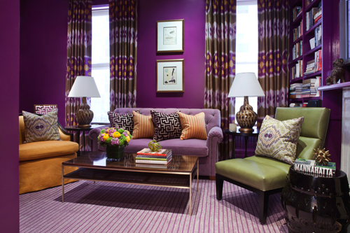 Prime example of color chutzpah! One of my favorite designers, Amanda Nisbet , goes all-purple and it's brilliant. 