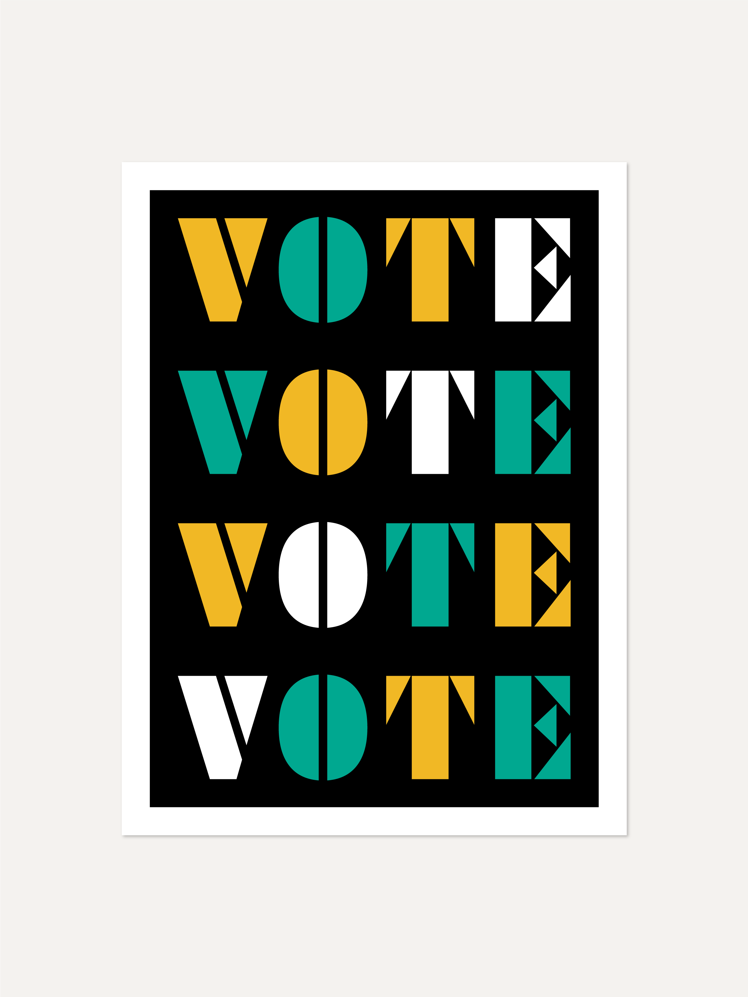 Vote Print / Marigold and Green