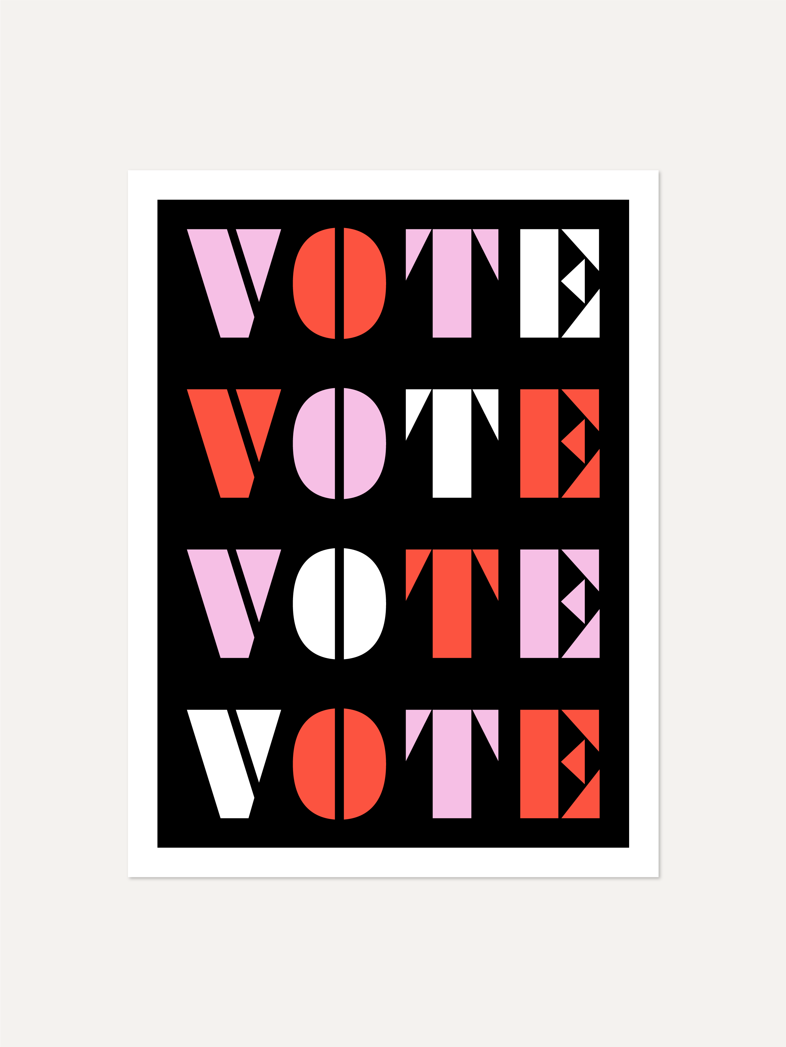 Vote Print / Lavender and Red