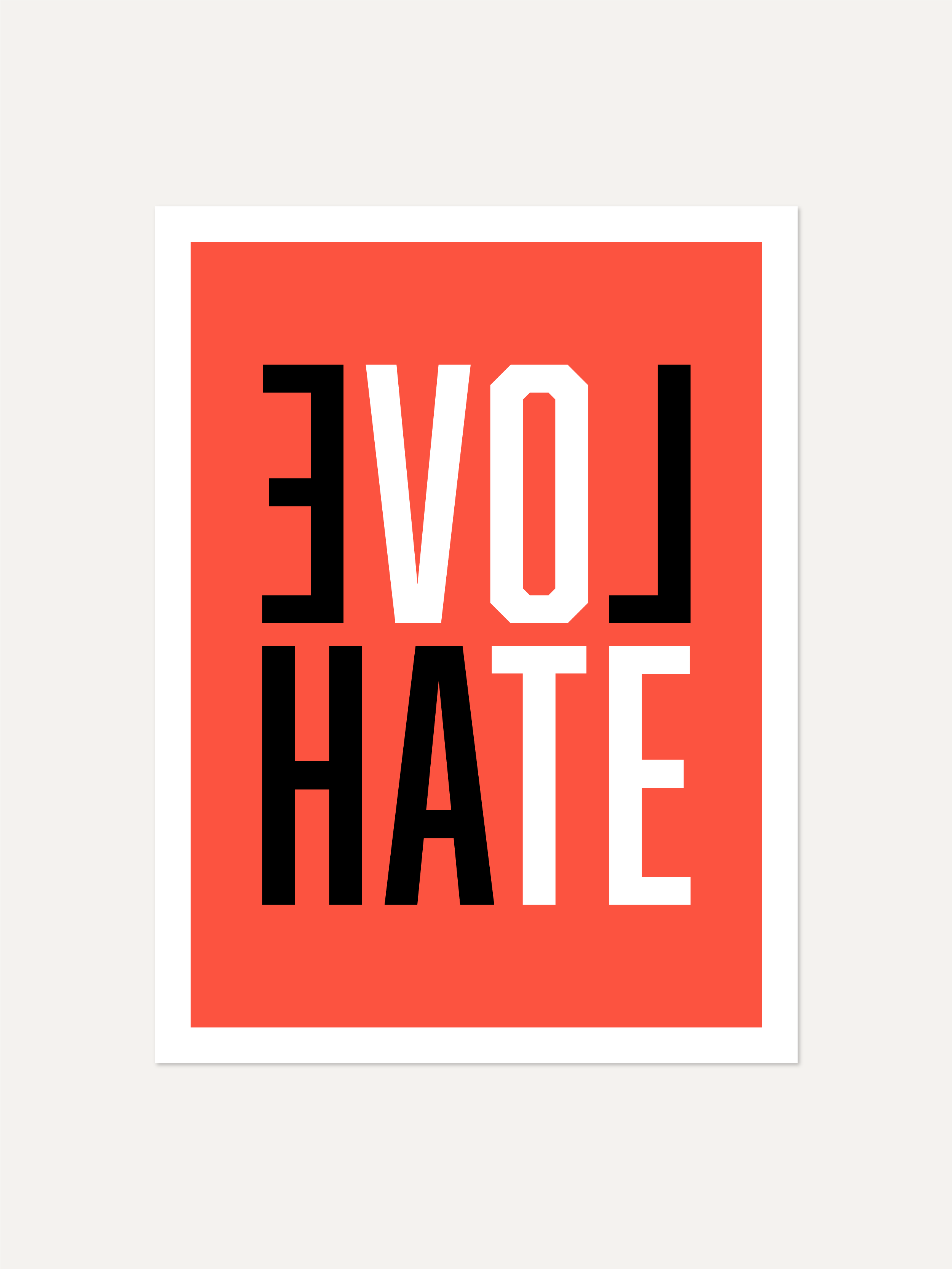 Love Hate Vote Print / Red