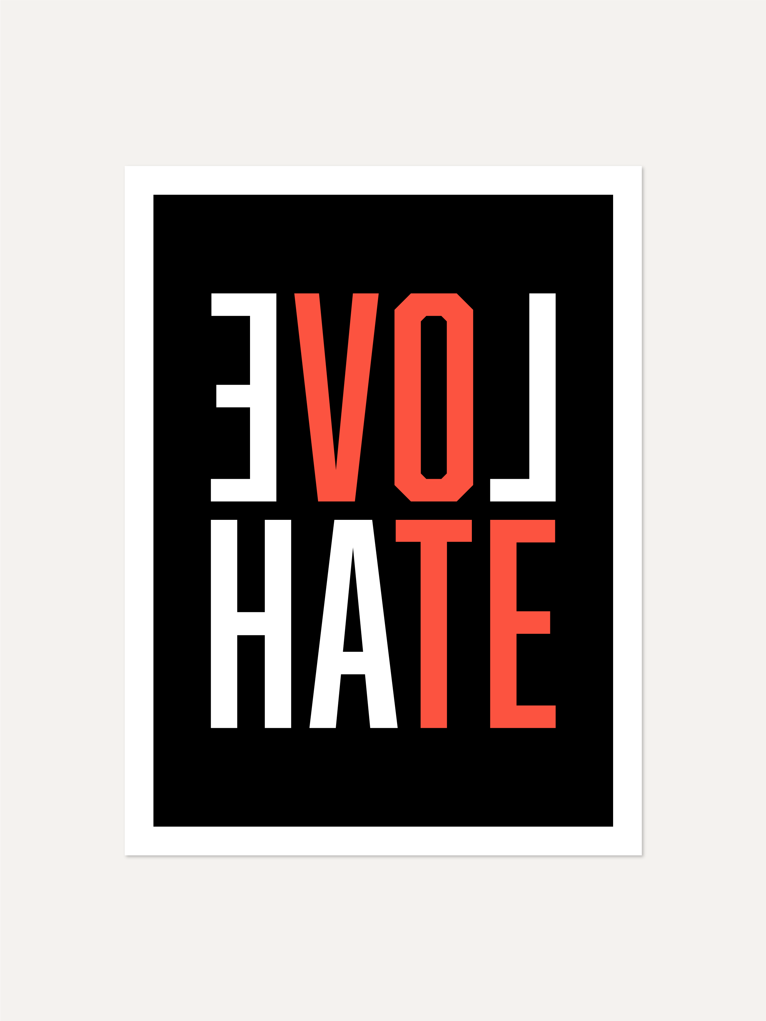 Love Hate Vote Print / Black