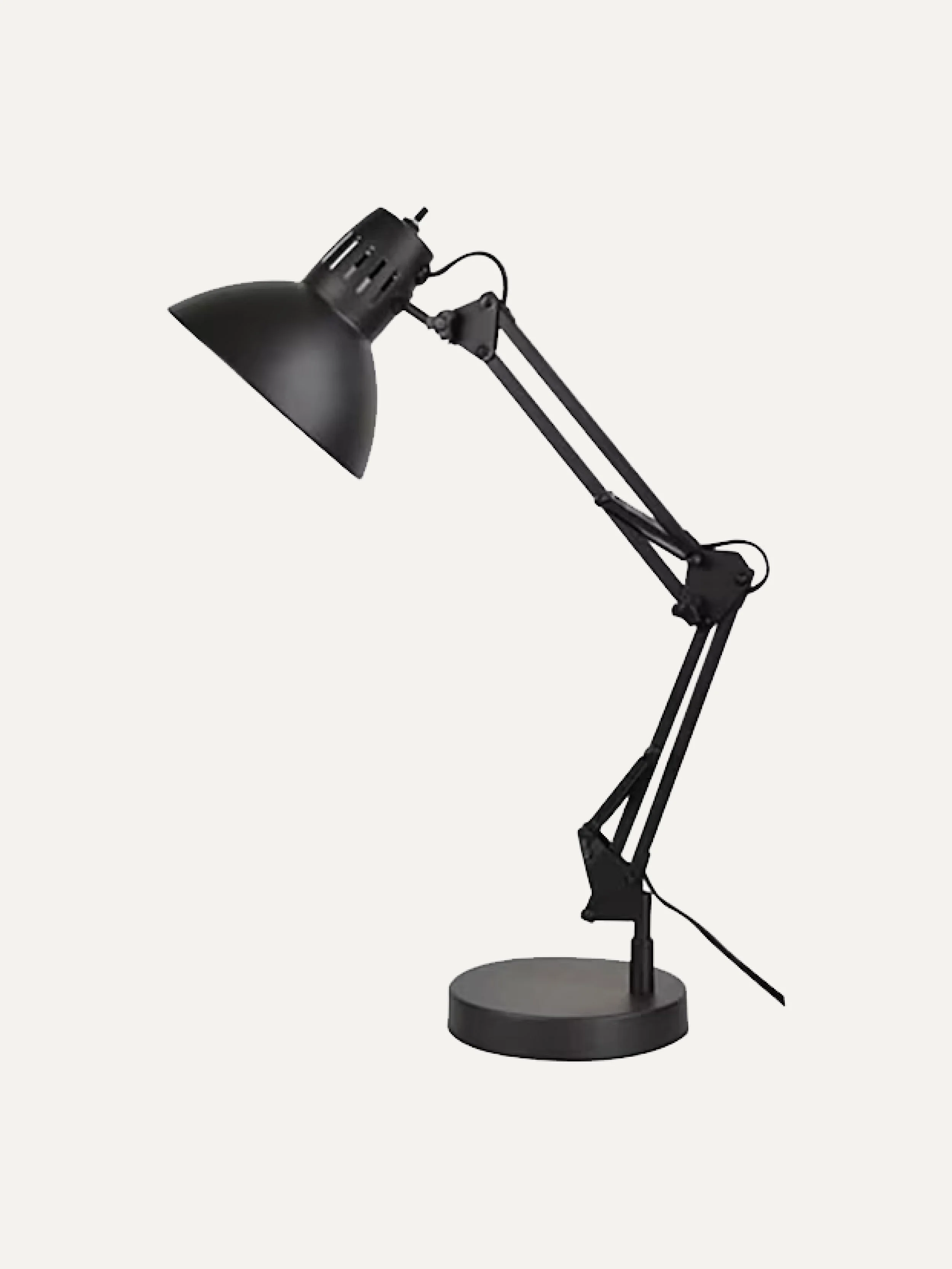 allen + roth Embleton 26-in Adjustable Bronze Standard Desk Lamp with Metal Shade

 AB Edit: Description says bronze but they look black in person. Which I love. I have placed these lamps everywhere: on my desk, in my studio, even on my bedside table
