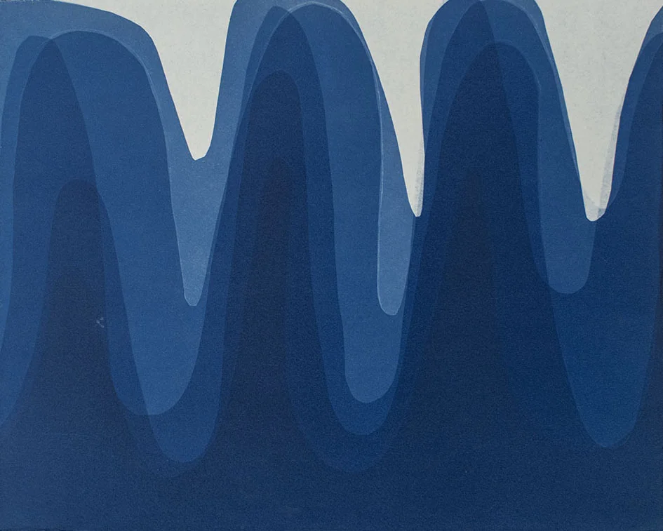 Waves I , 2014 Cyanotype on Arches paper 12 x 15 inches