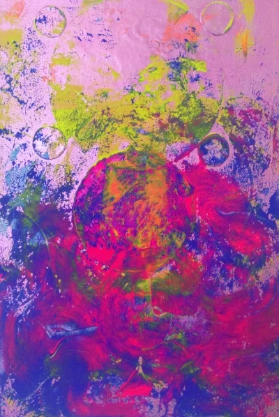 "What Do You See?" Acrylic and Mixed Media on Canvas, 16 x 24 inches, 2014-2015