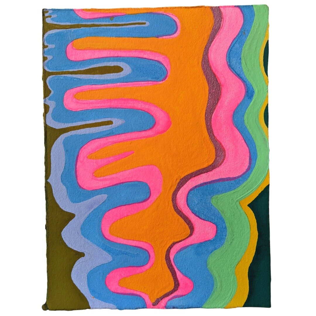 Leading up to our Open Studio Holiday Party this Sat. Dec. 17 from 2-8.

&quot;Untitled no. 3&quot;, 2022, acrylic gouache on paper, 5 x 7 inches, unframed. I love this botanic squiggle! Orange and florescent pink make up the heart of this design wit