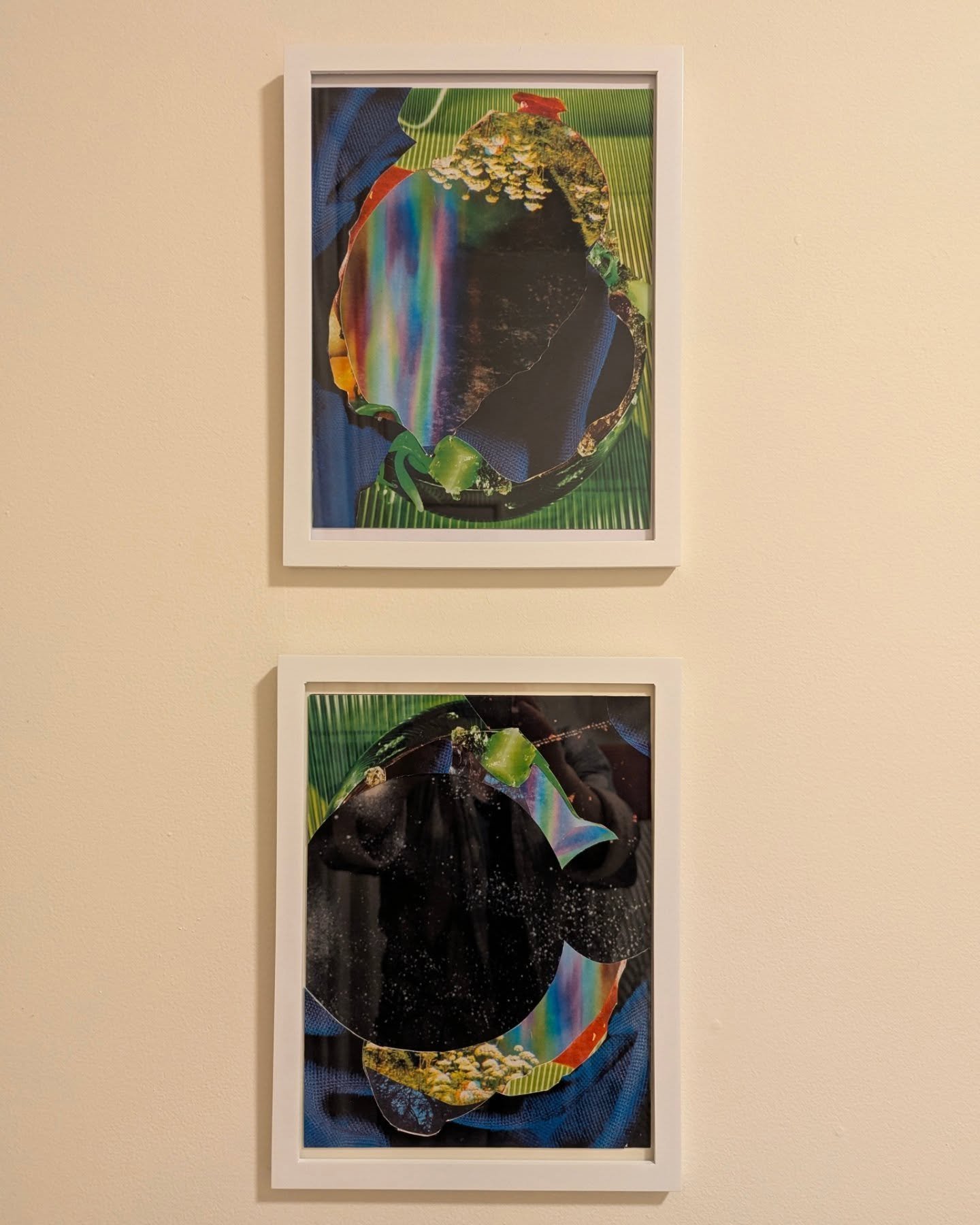 Thrilled to have these @jamie.mirabella collages!!! Also, recent pics from her studio. Loved learning about her process and installation ideas💡!!!