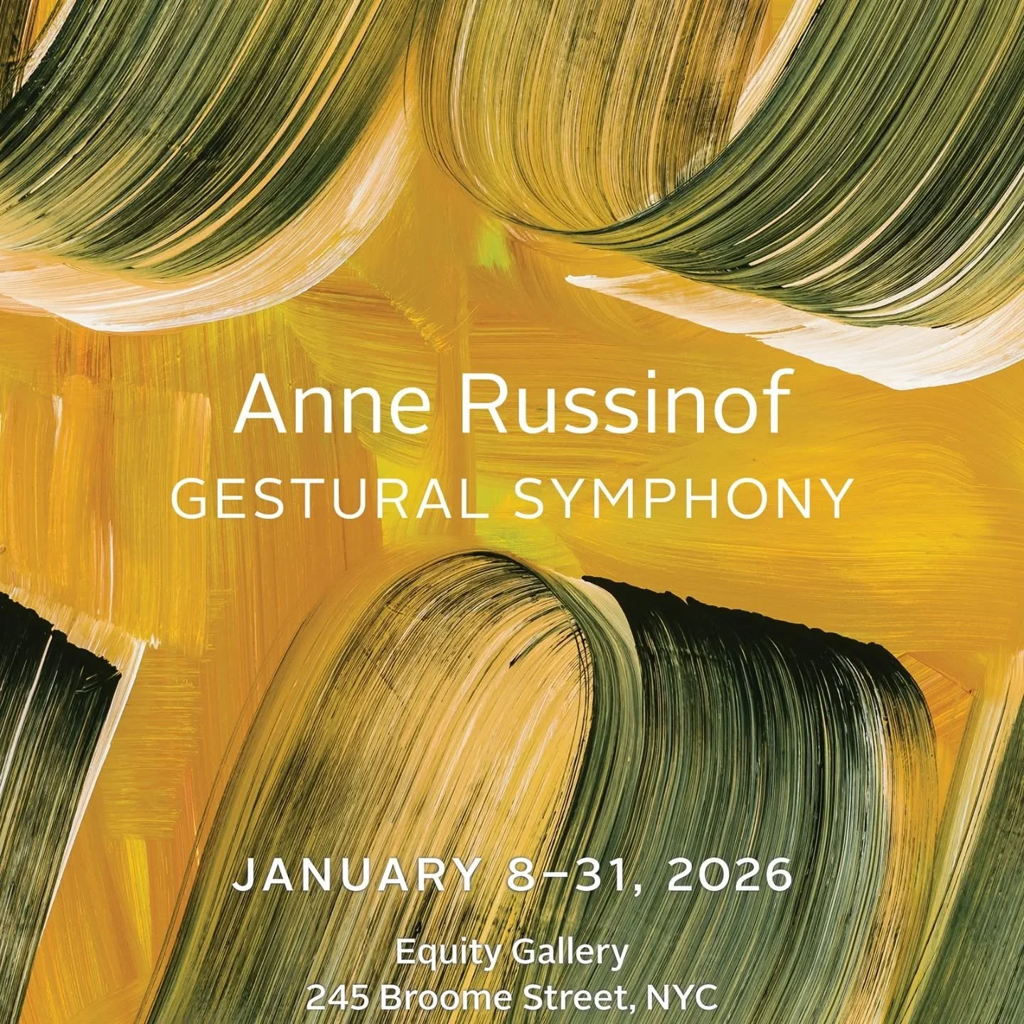 Appreciative to @equitygallery and @eberger90 for honoring Anne Russinof with a memorial exhibition.&nbsp;💛

&ldquo;Gestural Symphony&rdquo; brings Anne&rsquo;s paintings to the front of the gallery, with a chorus of works by her artist friends alon