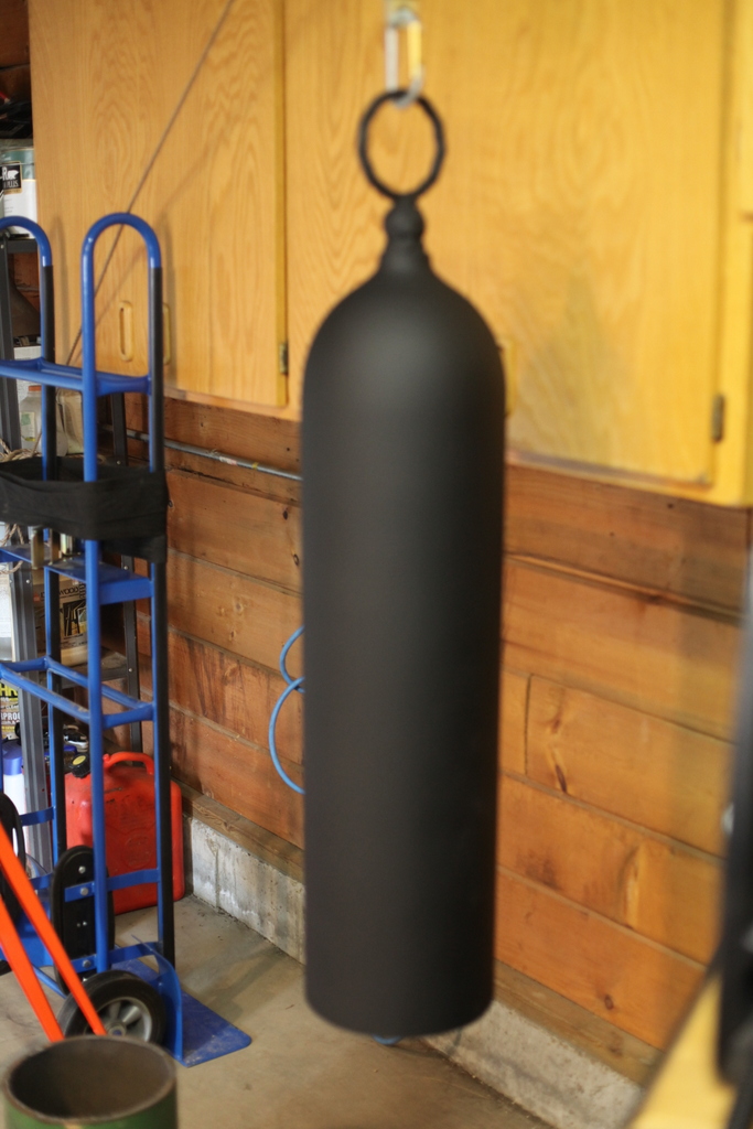 Bell made from recycled oxygen tank. Bottom cut off and ring welded to top. Now I need to build an outside hanger.