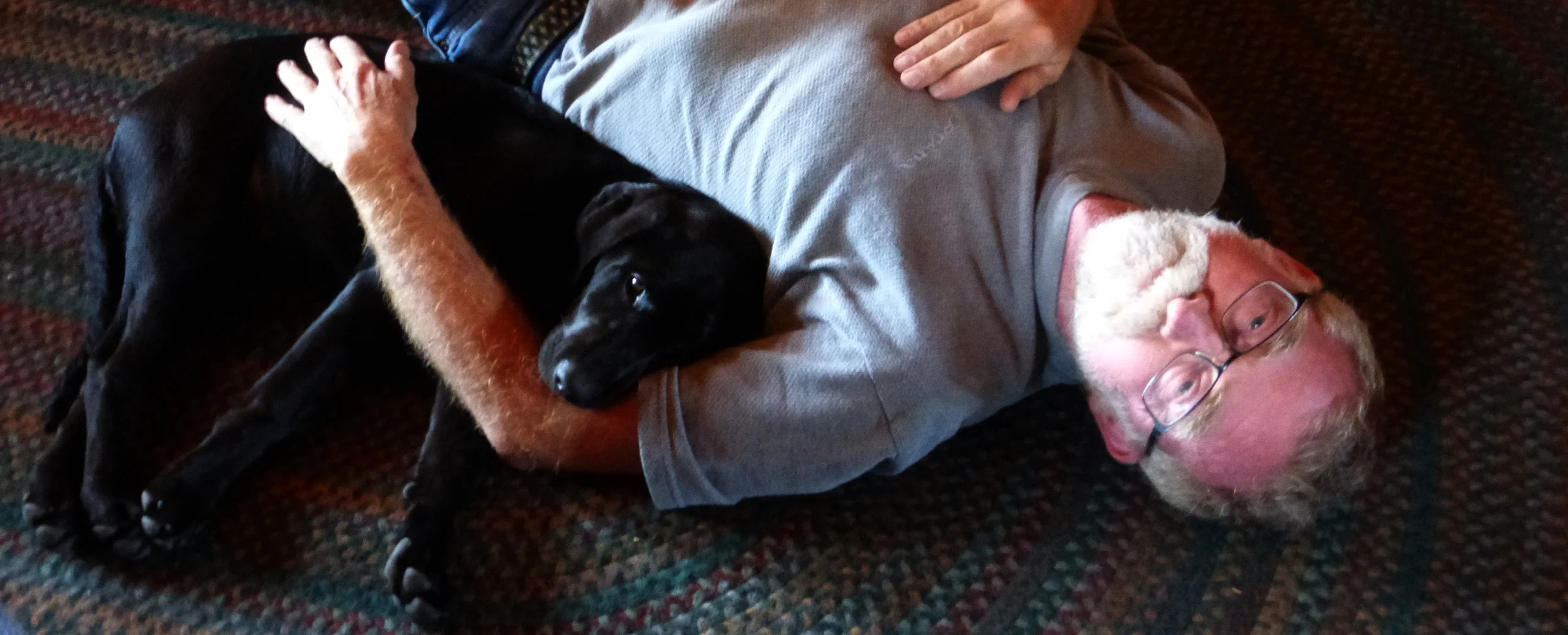 Helping Will stretch his back