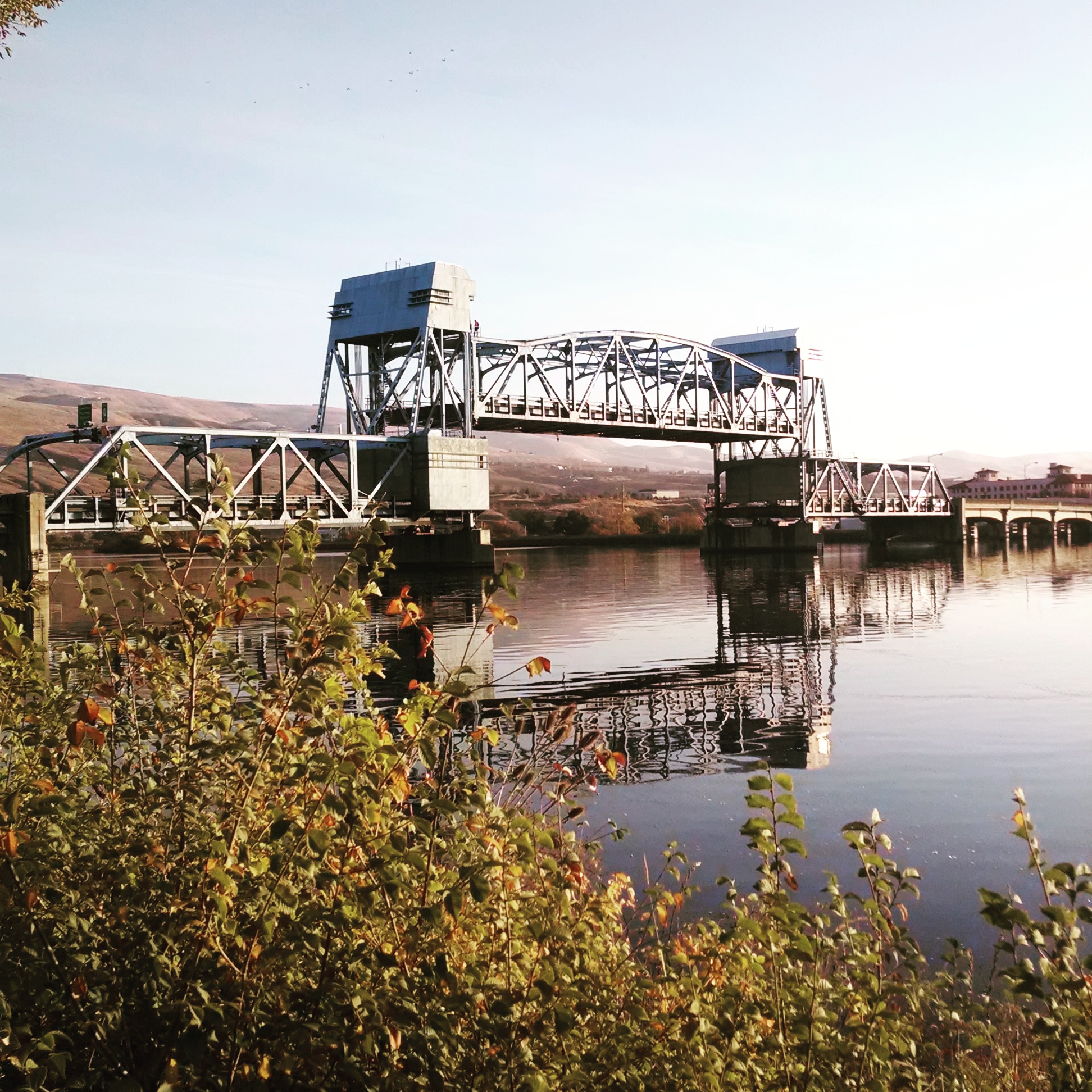 Snake River Drawbridge connecting Clarkston with Lewiston, Washington with Idaho.