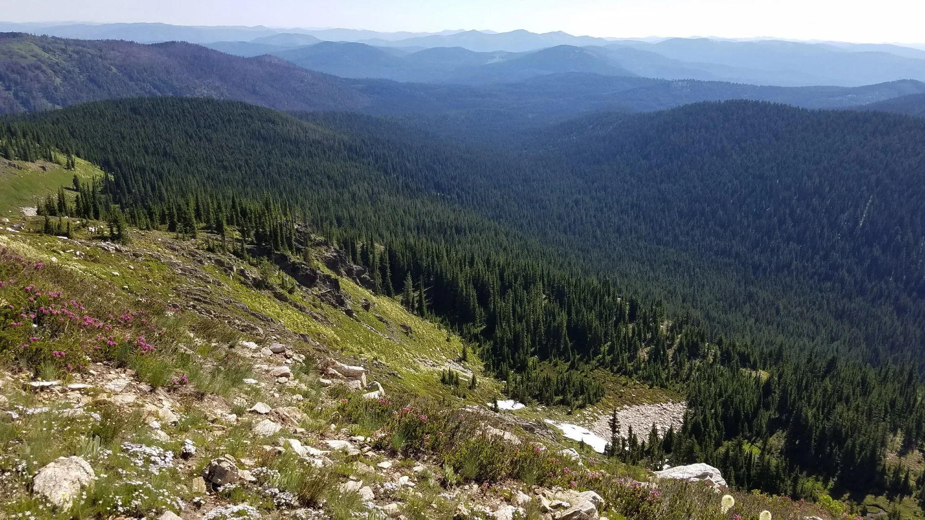 North, Breezy Point and the trailhead.