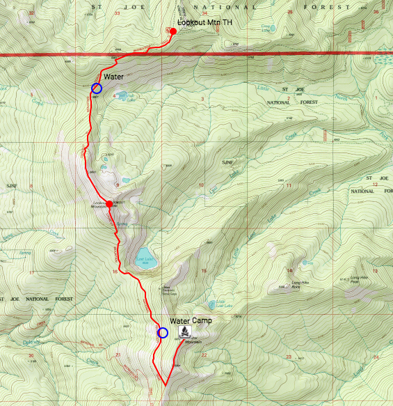 Actual Trip - Last section stopped by steep snow field and tired legs.