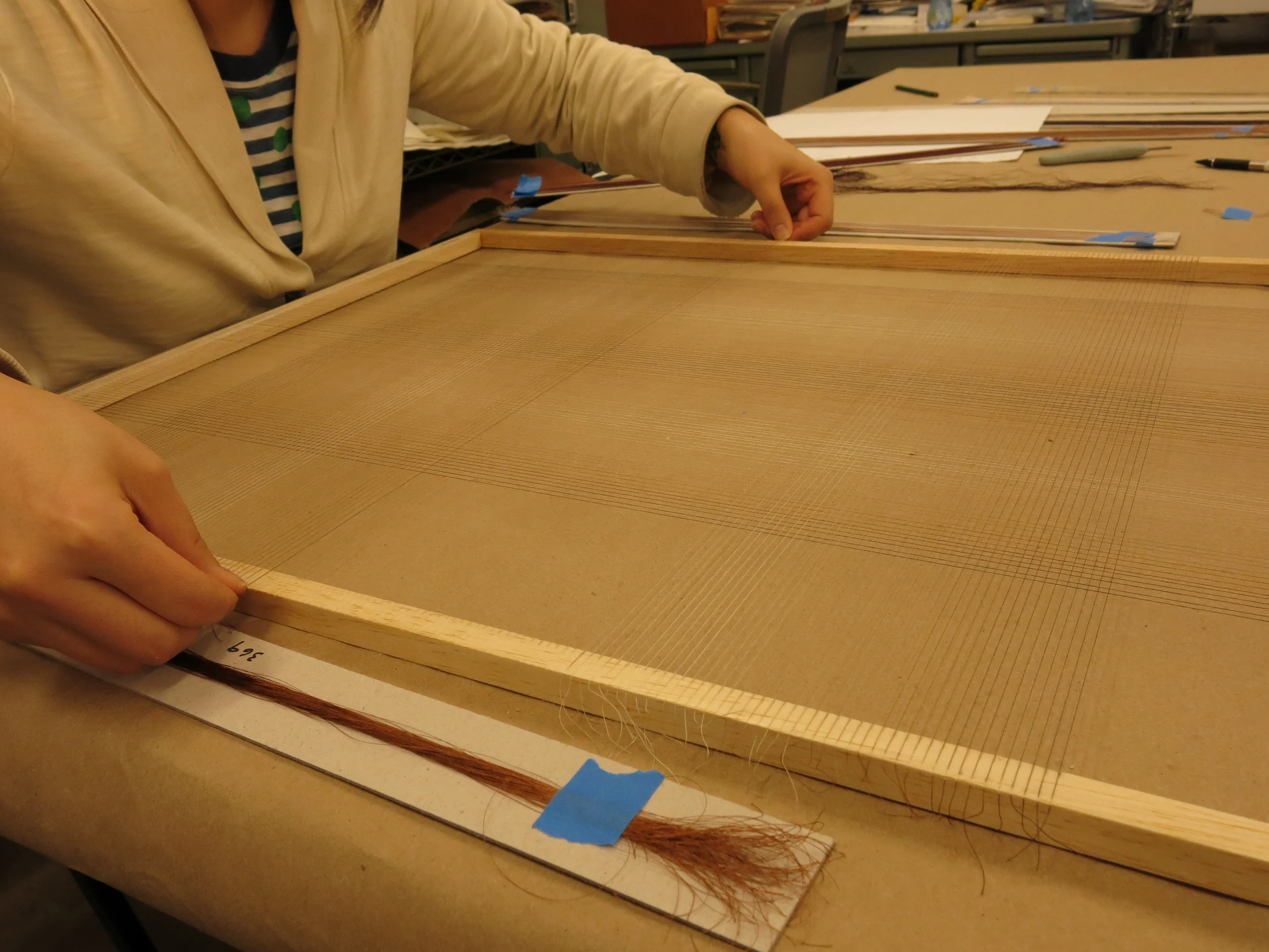 Threading the frame.