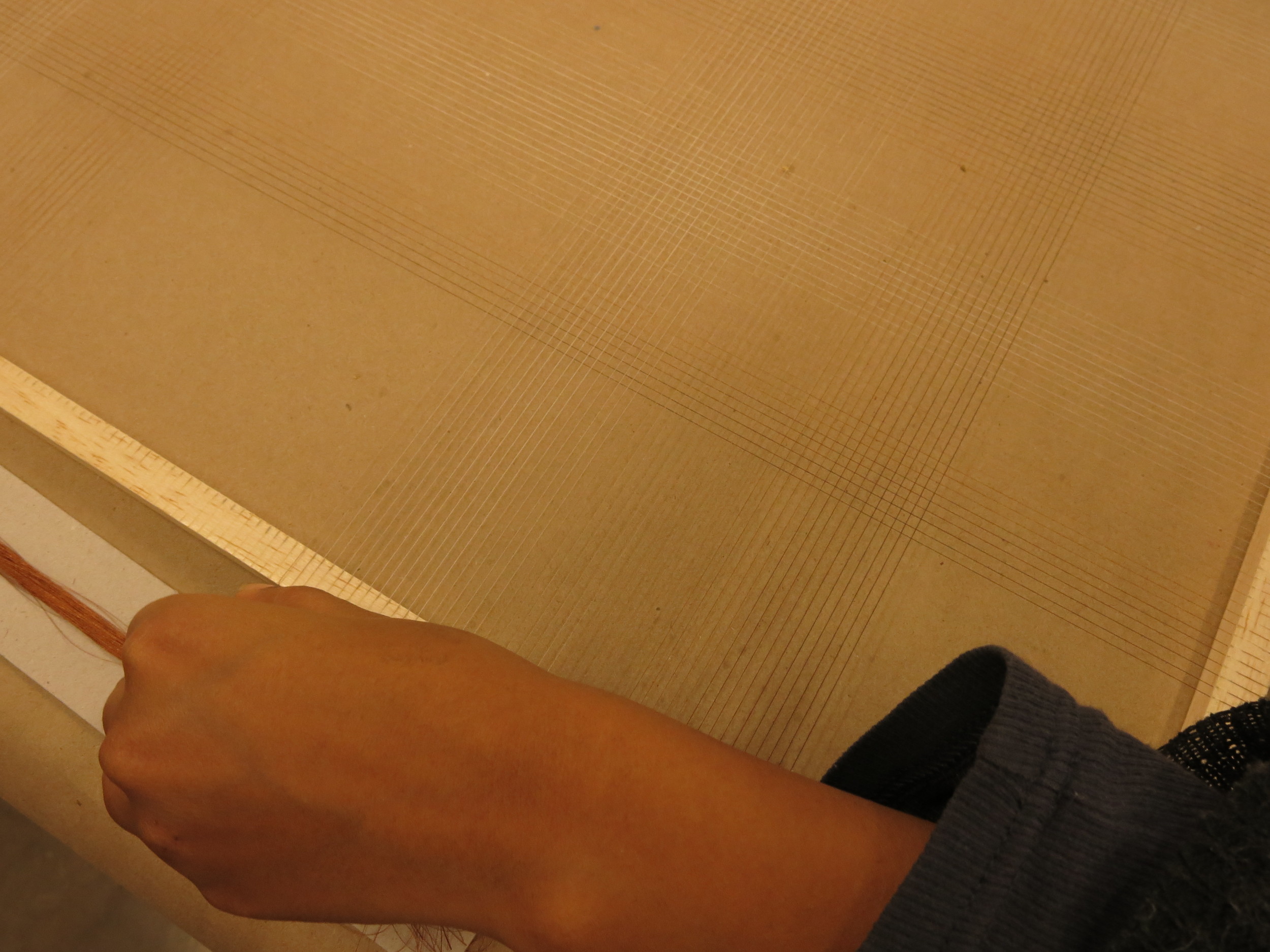 Still threading the frame. Man, this was some tedious work!