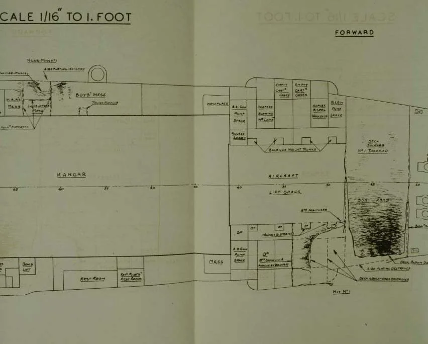 Document: Indomitable, August 12, Damage Report (Bomb & Shell)