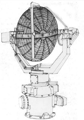 A Type 277 antenna assembly. It was accurate to between 1000 and 2000ft in height finding between 3.5 and 40 degrees of elevation. On a capital ship, it had a range of about 23nm (26.5 miles, 42.5km).