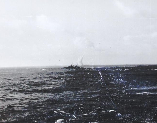 The detonation alongside HMS VICTORIOUS, from another angle