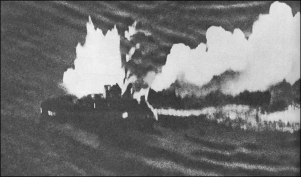 HMAS VAMPIRE being bombed.