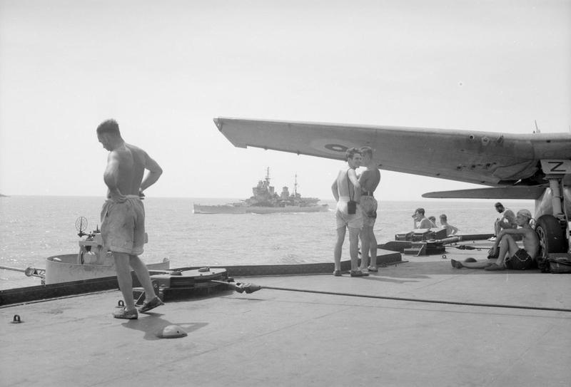 HMS HOWE seen from the flight deck of INDOMITABLE.