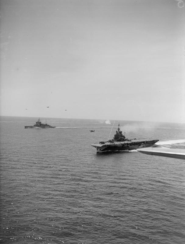 HMS FORMIDABLE operating Albacores in company with WARSPITE.